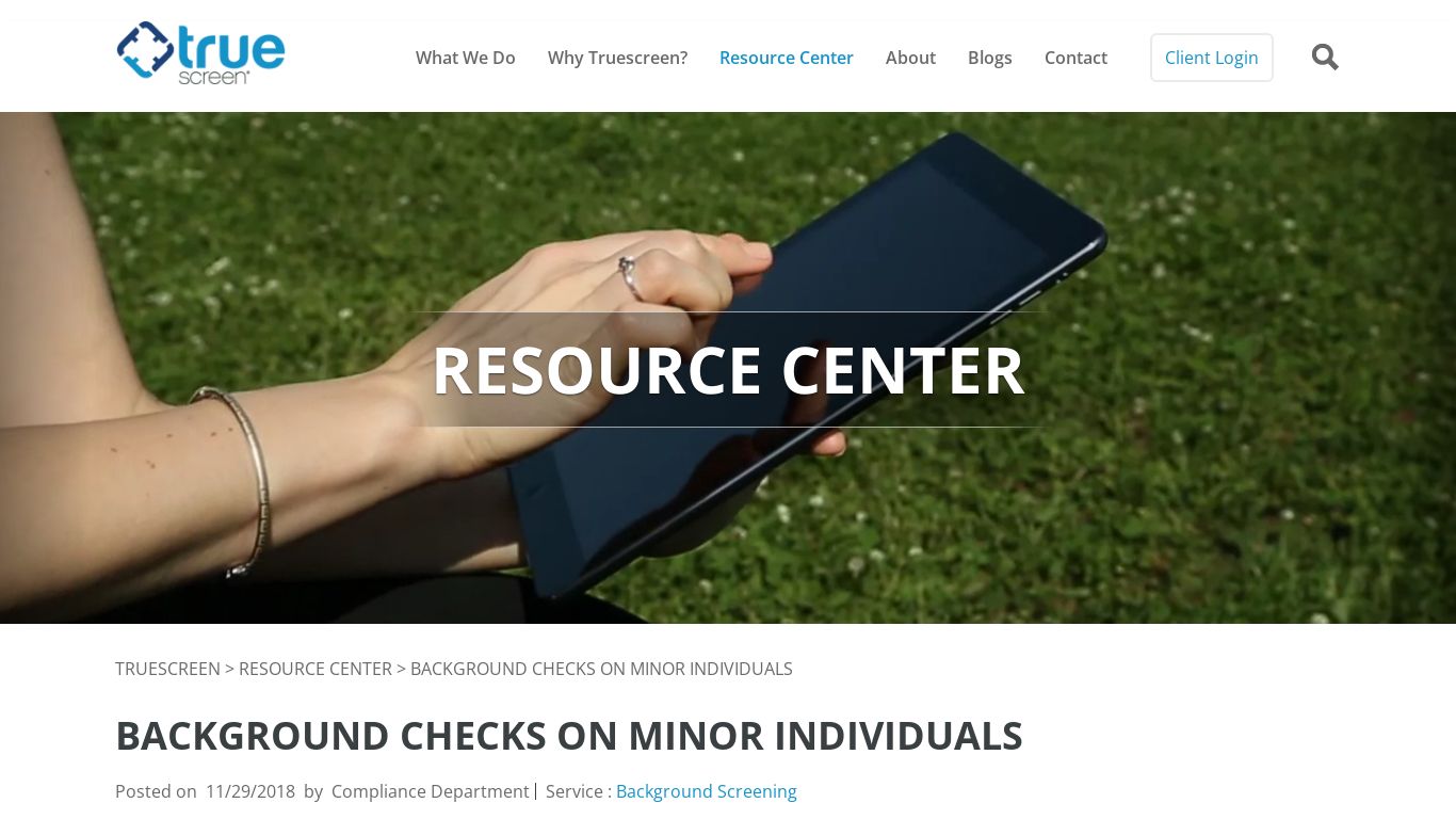 Background Checks on Minor Individuals - Truescreen