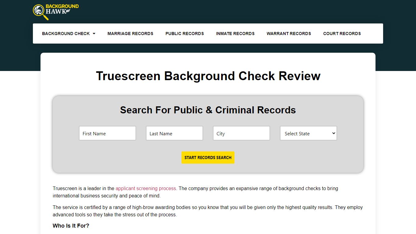 Truescreen Background Check Review