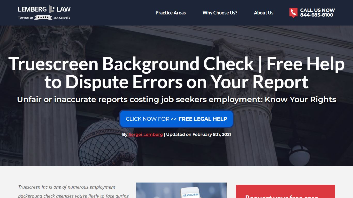 Truescreen Background Check error Cost You A Job? We Can Help - Lemberg Law