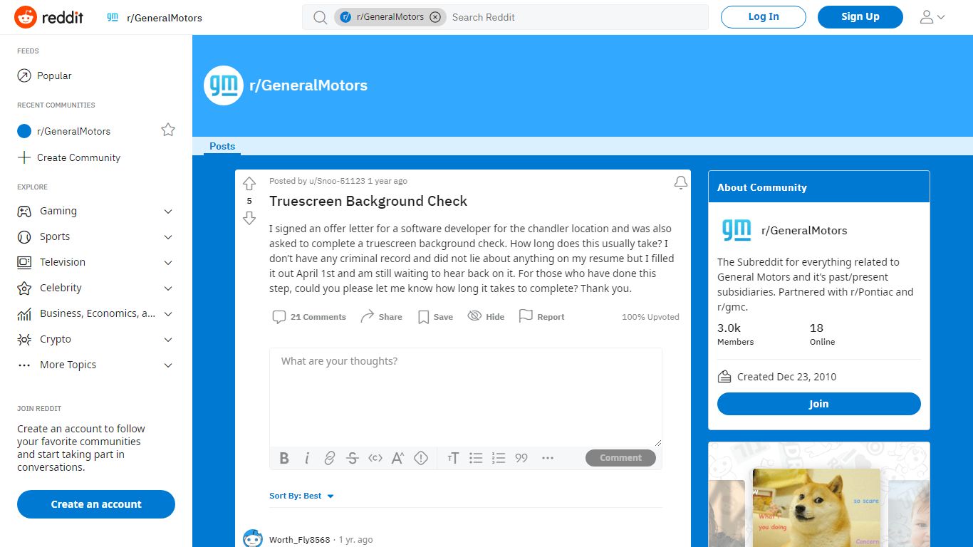 Truescreen Background Check : GeneralMotors - reddit